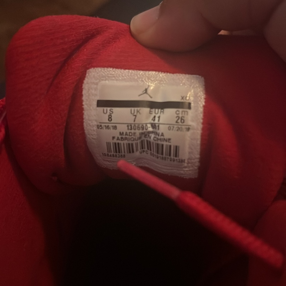 Men’s Air Jordan 12 Retro Gym Red Preowned Sz 8 - Picture 8 of 10